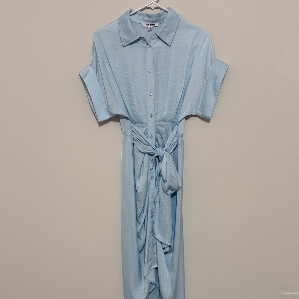 Steve Madden Light Blue Midi Shirt Dress